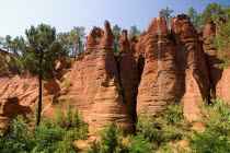 Group of eroded rock pinnacles in the area of the park known as the Needle Cirque.Ochre Trail European French Western Europe Scenic