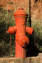 Roussillon.  Red painted water hydrant.European French Western Europe