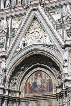 The Neo-Gothic marble west facade of the Cathedral of Santa Maria del Fiore the DuomoEuropean Italia Italian Southern Europe Toscana Tuscan Firenze History Religion Religious