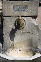 Acqua Potabile public drinking water fountain tap in the Piazza del CampoEuropean Italia Italian Southern Europe Toscana Tuscan History