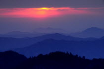 Sunset over Sierra Nevada hillsNorth America United States of America American National Park Northern Sundown Atmospheric The Golden State The Silver State North America United States of America Ame...