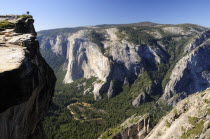 Clifftop views across valley from Taft PointNorth America United States of America American National Park Northern The Golden State North America United States of America American National Park Nort...