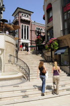 Rodeo Drive. Spanish steps  Two Rodeo shopping alleyBeverly Hills 2 American Destination Destinations North America Northern United States of America LA The Golden State