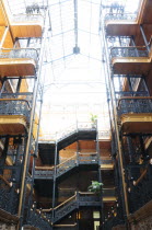 Interior of Bradbury Building used a a set for the movie Blad Runner.Downtown American Destination Destinations North America Northern United States of America The Golden State