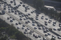 Harbour Freeway from above showing smogDowntown American Destination Destinations Motorway North America Northern United States of America Air Pollution Environment Environmental Green Gases Ecology...