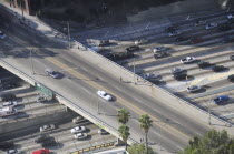 Harbour Freeway from above showing smogDowntown American Destination Destinations Motorway North America Northern United States of America Air Pollution Environment Environmental Green Gases Ecology...