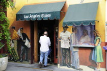 Newspaper stall  Farmers MarketHollywood American Destination Destinations North America Northern United States of America LA One individual Solo Lone Solitary The Golden State