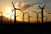 Windmills  San Gorgonio Pass  Palm Springs. Wind turbine electricity generators.JTPS American Destination Destinations North America Northern United States of America Ecology Entorno Environmental En...