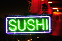 Sushi bar neon sign  Palm SpringsMisc American Destination Destinations Inn North America Northern Pub Tavern United States of America LA Public House Signs Display Posted Signage The Golden State