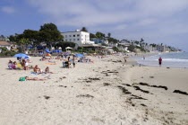Beach scene  Laguna BeachSouth Beaches American Destination Destinations North America Northern Resort Sand Sandy Seaside Shore Southern Tourism United States of America Sand Sandy Beach Tourism Seas...