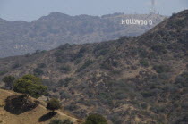 View of Hollywood sign from Hollywood Bowl. Smog visible.Valley & Pasadena American Destination Destinations North America Northern United States of America Air Pollution Environment Environmental Gr...