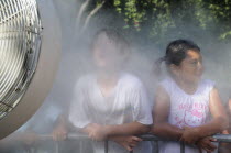 Children cooling off at the water spray  LA Zoo  Griffith ParkValley & Pasadena American Destination Destinations Kids North America Northern United States of America Holidaymakers The Golden State T...