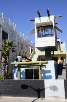 Modern beach front house  Venice BeachVenice Beach American Beaches Destination Destinations North America Northern Resort Sand Sandy Seaside Shore Tourism United States of America LA One individual...