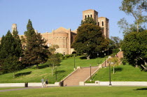 View of the quad with towers of Royce Hall  UCLA  WestwoodWest American Destination Destinations North America Northern United States of America Learning Lessons Teaching The Golden State
