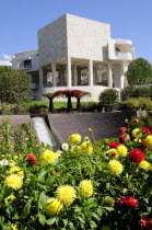 View back to the Museum from central garden  Getty CentreWest American Center Destination Destinations North America Northern United States of America Gardens Plants The Golden State