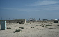 Distant desert oil fieldsal Kuwayt Asian Kuwaiti Middle East Scenic