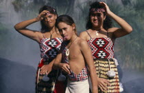 Children in costume performing Poi dance.Antipodean Indigenous Kids Oceania Performance