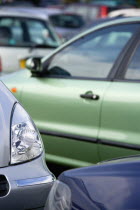 Findon village Sheep Fair Cars crowed into a car park.Great Britain Northern Europe UK United Kingdom British Isles European