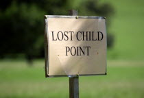 A sign reading Lost Child Point.Great Britain Northern Europe UK United Kingdom British Isles European