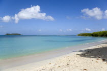 Waves breaking on Paradise Beach at LEsterre Bay with the turqoise sea and Sandy Island sand bar beyond.Beaches Caribbean Destination Destinations Grenadian Greneda Resort Sand Sandy Scenic Seaside S...