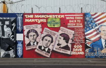 West  Falls Road  Political murals painted on walls of the Lower Falls Road area remembering the Manchester Martyrs of 1867.PoliticalNorthernBeal FeirsteUrbanArchitectureSocial IssuesPoliticsA...
