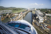 Cruise ships navigating through the locks.American Central America Destination Destinations Ecology Entorno Environmental Environnement Green Issues Hispanic Holidaymakers Latin America Latino Panama...