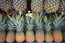 Tulum. Detail Pineapples in fruit vendors shop.FRUITSHEALTHYJUICYCOLOURDIETMEXICAN FRUITSJUICENATURALENVIRONMENTALNON GENETICALLY MODIFIEDNON GENETIKALY MODIFIEDVITAMINSVITAMINNATURENAT...