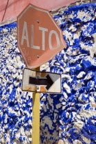 Bacalar. Alto  Stop road sign.CarHighway codeCarMotorcycleBusCityDetailAlertDangerCarefulNoticeProtectionRulesTrafficRoad signStreet American Automobile Automotive Cars Hispanic Latin...
