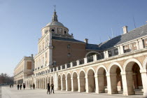 Exterior of the Palacio Real or Royal PalaceEuropeanEuropeEspanaSpainPalacePalacioArchitectureExteriorTouristsTravelBlue Sky Destination Destinations Espainia Espanha Espanya Hispanic Histo...