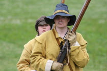 Musketeers at the reenactment of the battle of Faringdon in the English Civil war.English  civil war  British  UK  Musketeers  rifleman  Musket  Faringdon  reenactment  men  foot  soldiers   royalist...