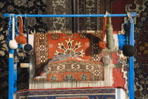 Traditional Turkish carpet on hand loom.TurkishAegeancoastresortSummersunshineearly Summer seasonholidaydestinationdestinations ElladaEuropeanSouthern Europe Classic Classical Destination...