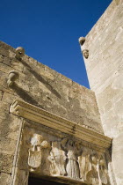 Rhodes Town.  Carved plaque on door lintel at entrance to Tribune of Commerce building in the Old Town.AegeancoastcoastalFormer Ottoman territoryearlySummer seasonlocation of Guns of Navaronep...