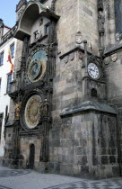 Old Town Square  City Hall  Astronomical Clock.Czech RepublicPragueOrlojPrahaArchitectureClockTimeEuropeEuropeanUrban Ceska Destination Destinations Eastern Europe