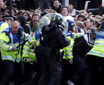 England  London  City  Threadneedle Street  Bank of England G20 Protests  April 2009.European UKUnited KingdomGBGreat BritainEuropeEuropeanMeetingProtestProtestersCivil UnrestRiotConfronta...