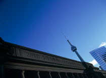 CANADA, Ontario, Toronto, Union Station and the CN Tower.