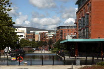 Modern redevelopment of the former Gas Works brown field regeneration. Office  Call Centres and Hotels.Beal Feirste Eire European Irish Northern Northern Europe Republic Ireland Poblacht na hEireann...
