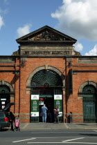 St Georges Market on a busy friday morning  busy with shoppers.Beal Feirste Eire European Irish Northern Northern Europe Republic Ireland Poblacht na hEireann Blue