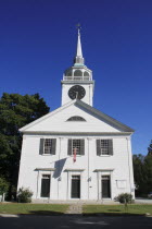 Typical white coloured Church exterior.American North America Northern United States of America Blue Colored Religion Religious