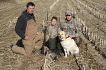 Adam Dubriske  Tyler Stone  Mike Stone  Cooper  yellow labrador retriever  pet dog  goose hunting  Canada Goose  boys first goose.American North America Northern United States of America Canadian Imm...