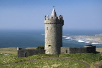 Doonagore Castle is a round 16th century tower house 1 km above Doolin village.Eire European Irish Northern Europe Republic Ireland Poblacht na hEireann Blue Castillo Castello Gray History Historic O...
