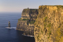 The cliffs tower over the Atlantic Ocean for 8 kilometres along the coastline.Eire European Irish Northern Europe Republic Ireland Poblacht na hEireann Blue Eight Scenic