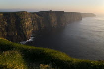 The cliffs tower over the Atlantic Ocean for 8 kilometres along the coastline.Eire European Irish Northern Europe Republic Ireland Poblacht na hEireann Blue Eight Scenic