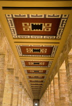 Turkey, Cappadocia, Ankara, Anitkabir, Mausoleum of Kemal Ataturk, The ceilings of the cloisters are very decorative.