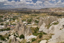 Turkey, Cappadocia, Goreme, Approach road to Goreme from Avanos and Red Valley.
