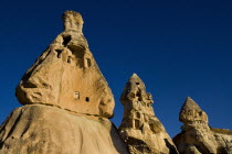 Turkey, Cappadocia, Goreme, Pigeon Valley, Fairy Chimneys with dovecotes,  Pigeon droppings are used as fertiliser.
