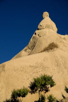 Turkey, Cappadocia, Goreme, Pigeon Valley, Rock shapes in early morning light.