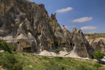 Turkey, Cappadocia, Goreme, Goreme Open Air Museum, a complex of medieval painted cave churches carved out of the rocks by Orthodox monks.