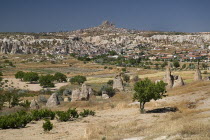 Turkey, Cappadocia, Goreme, Rose and Red Valleys, Exiting Sword Valley a great vista opens up.