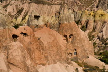 Turkey, Cappadocia, Goreme, Red Valley, Hacli Kilise is the Turkish title for the church. It means the church with the cross, Frescoes on ceiling, superstitous gouging has taken place to eradicate the...