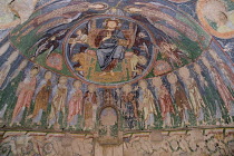 Turkey, Cappadocia, Goreme, Red Valley, Hacli Kilise is the Turkish title for the church. It means the church with the cross, Frescoes on ceiling, superstitous gouging has taken place  to eradicate th...